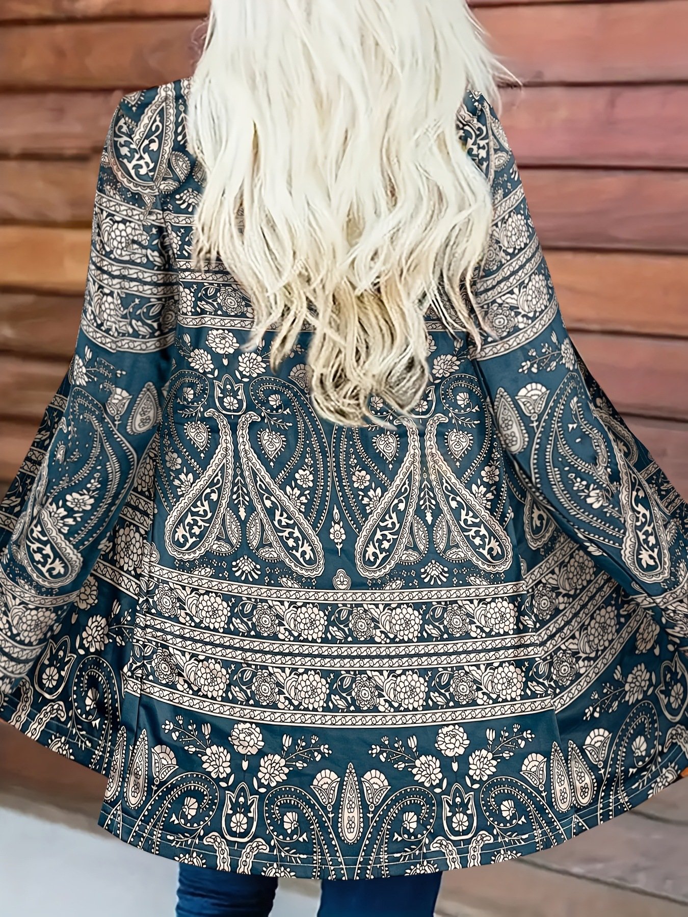 Damen Frühling/Herbst Oberbekleidung Lässig Geometrisch Langarm V-Ausschnitt Jacke