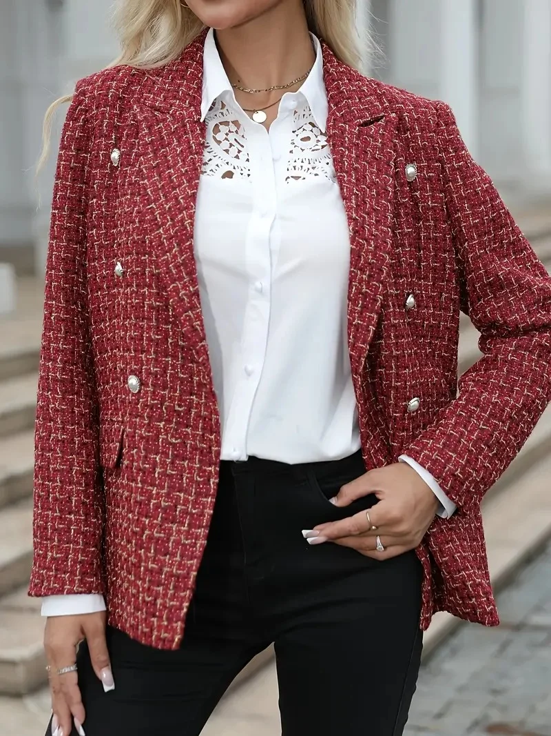 Damen Geometrisch Frühling/Herbst Oberbekleidung Lässig Langarm Schalkragen Regelmäßig Blazer