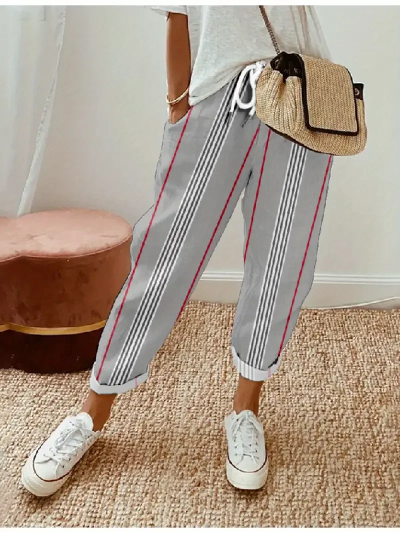 Damen Gestreift Lang Hose Lässig Frühling/Herbst Hose