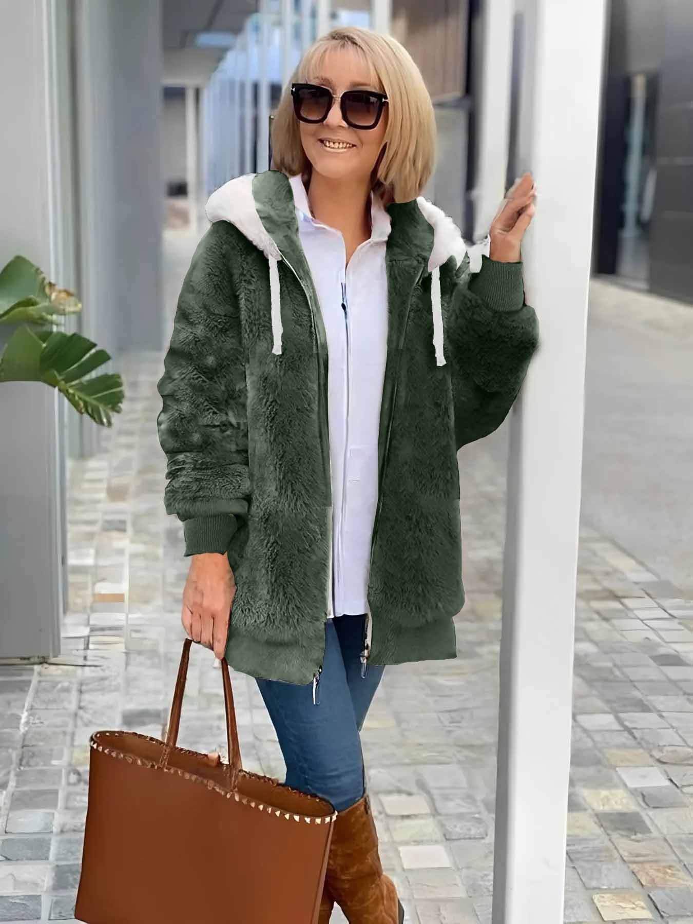 Damen Winter Oberbekleidung Retro Unifarben Langarm Schalkragen Jacke