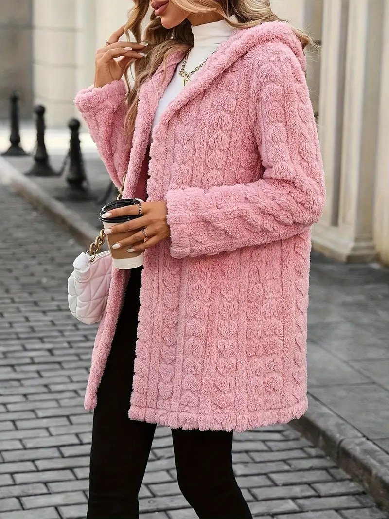 Damen Frühling/Herbst Oberbekleidung Lässig Unifarben Langarm Kapuze Jacke