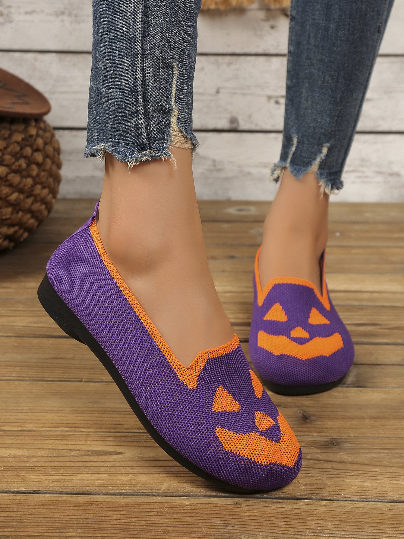 Lässig Geometrisch Slip On Flach Flache Schuhe