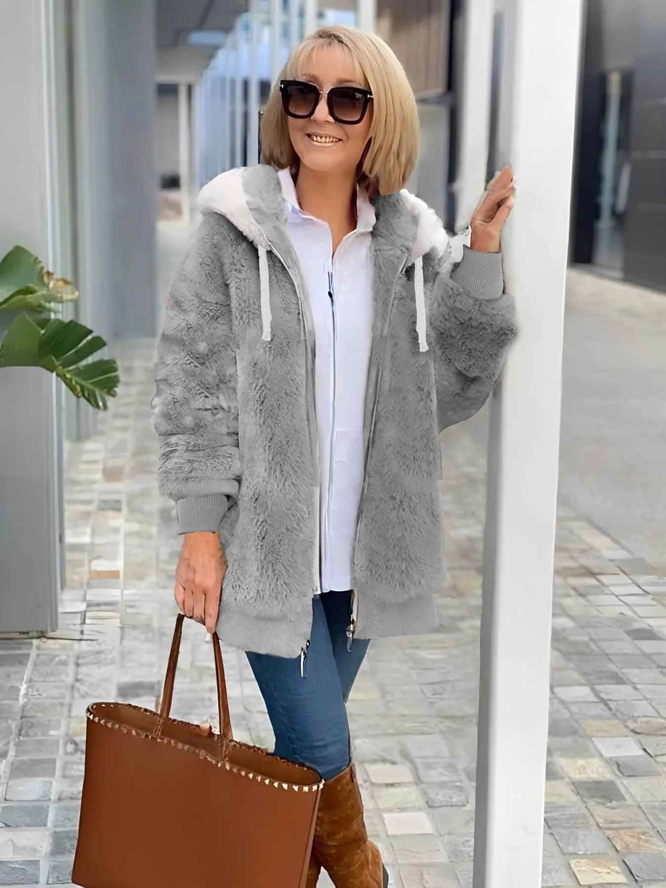 Damen Winter Oberbekleidung Retro Unifarben Langarm Schalkragen Jacke
