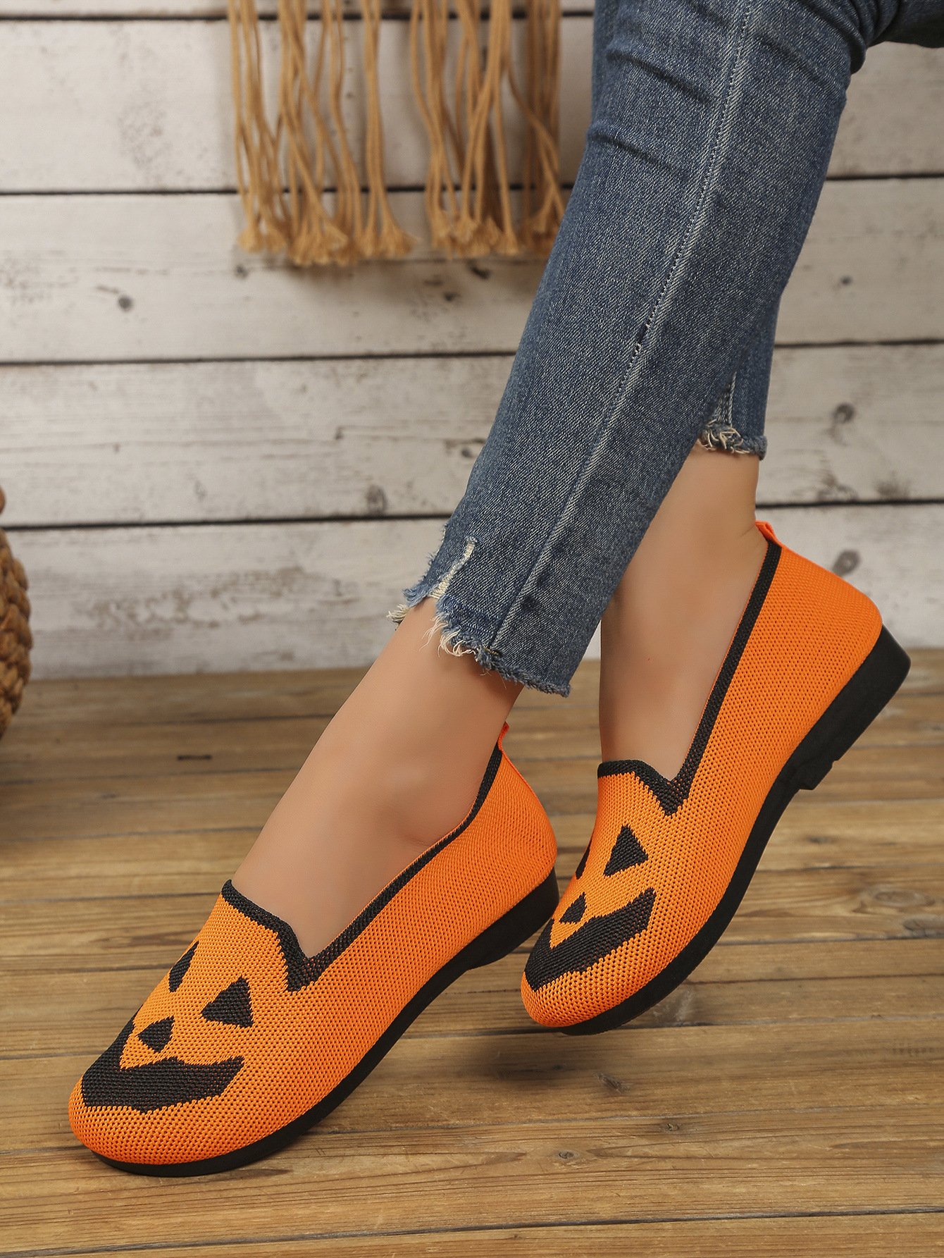 Lässig Geometrisch Slip On Flach Flache Schuhe