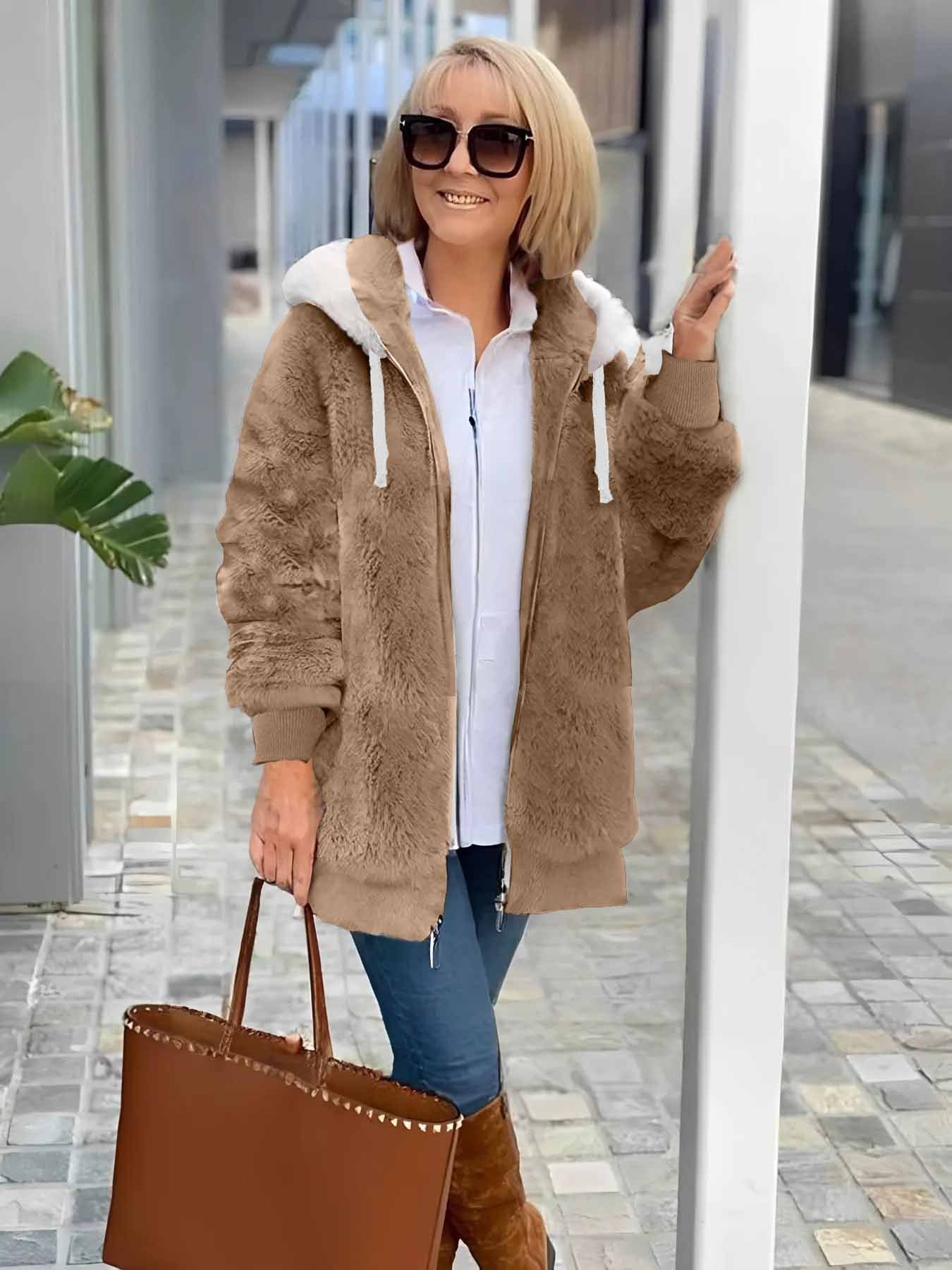 Damen Winter Oberbekleidung Retro Unifarben Langarm Schalkragen Jacke