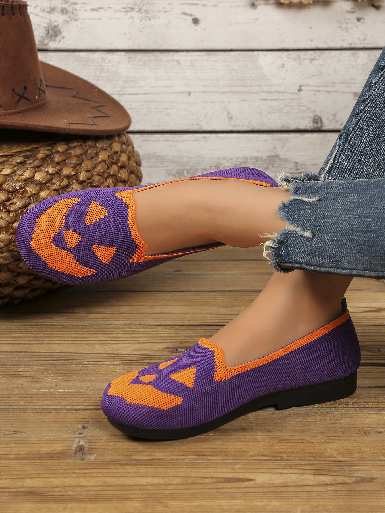 Lässig Geometrisch Slip On Flach Flache Schuhe