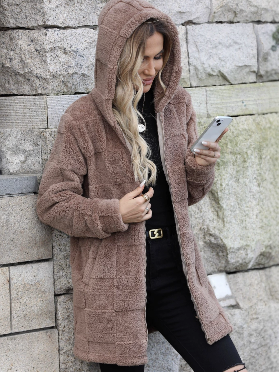 Damen Frühling/Herbst Oberbekleidung Lässig Unifarben Langarm Kapuze Jacke