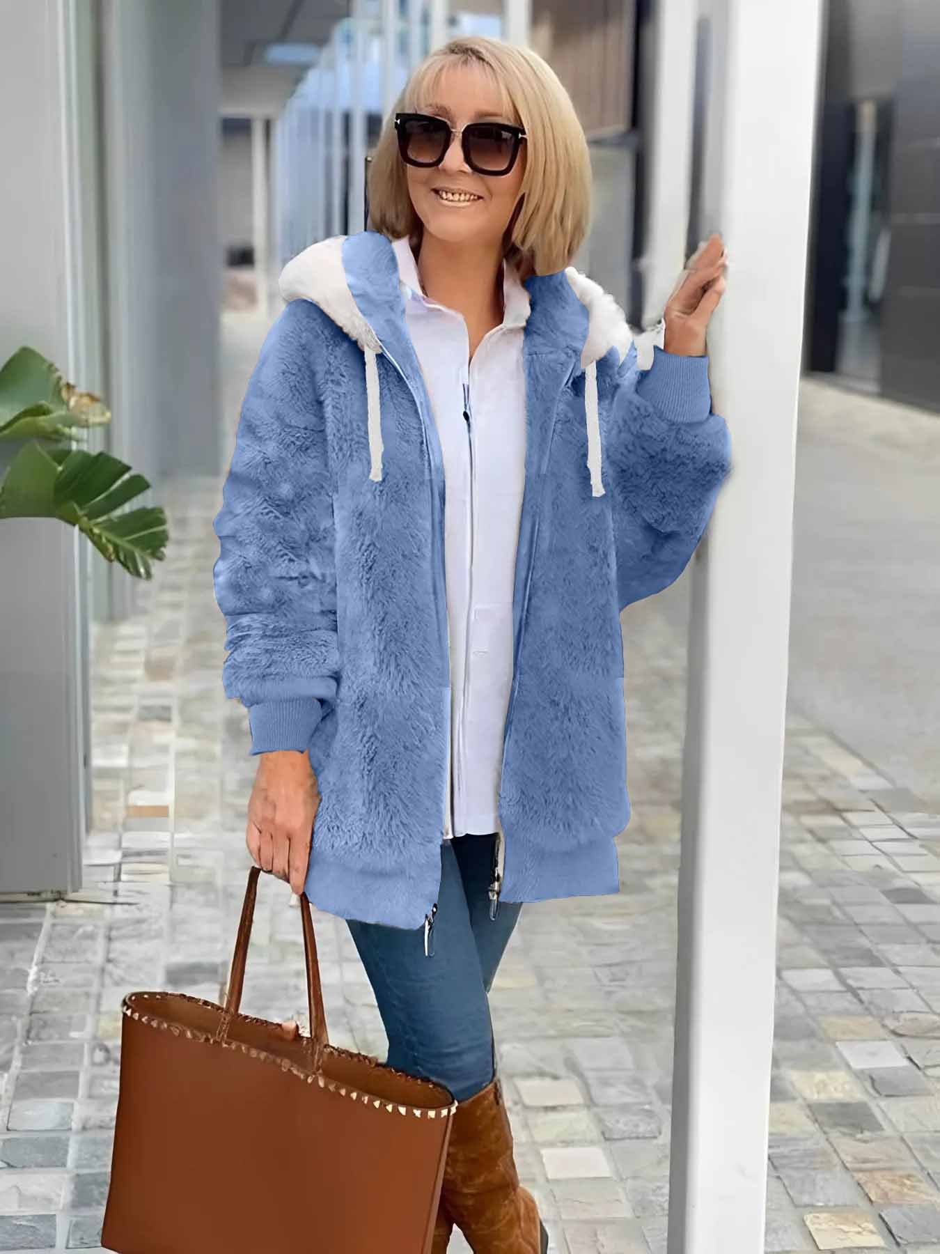 Damen Winter Oberbekleidung Retro Unifarben Langarm Schalkragen Jacke