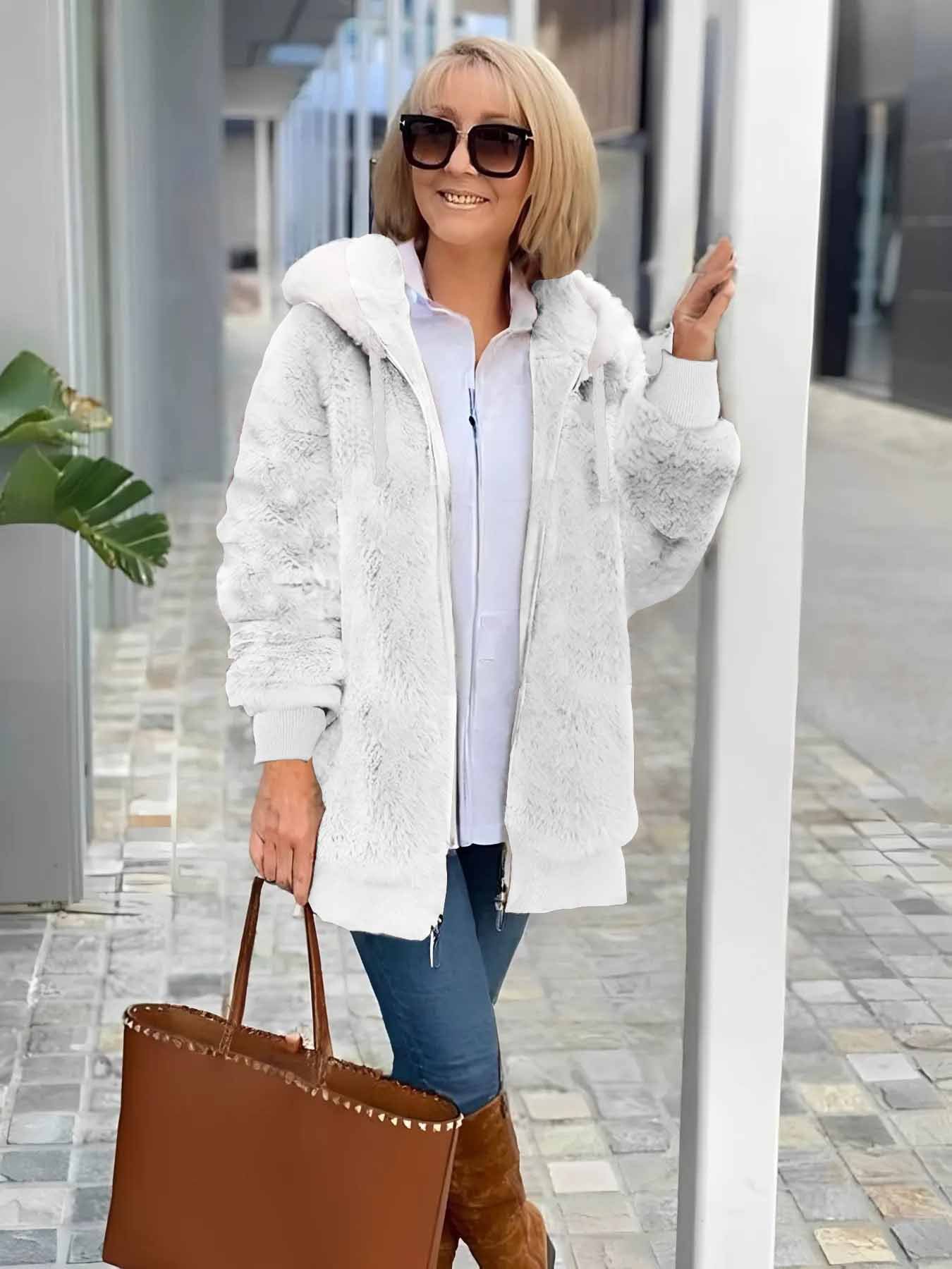 Damen Winter Oberbekleidung Retro Unifarben Langarm Schalkragen Jacke