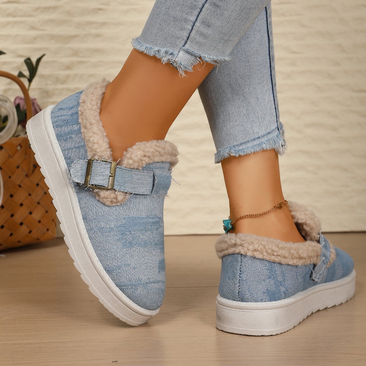 Lässig Farbblock Slip On Flach Flache Schuhe