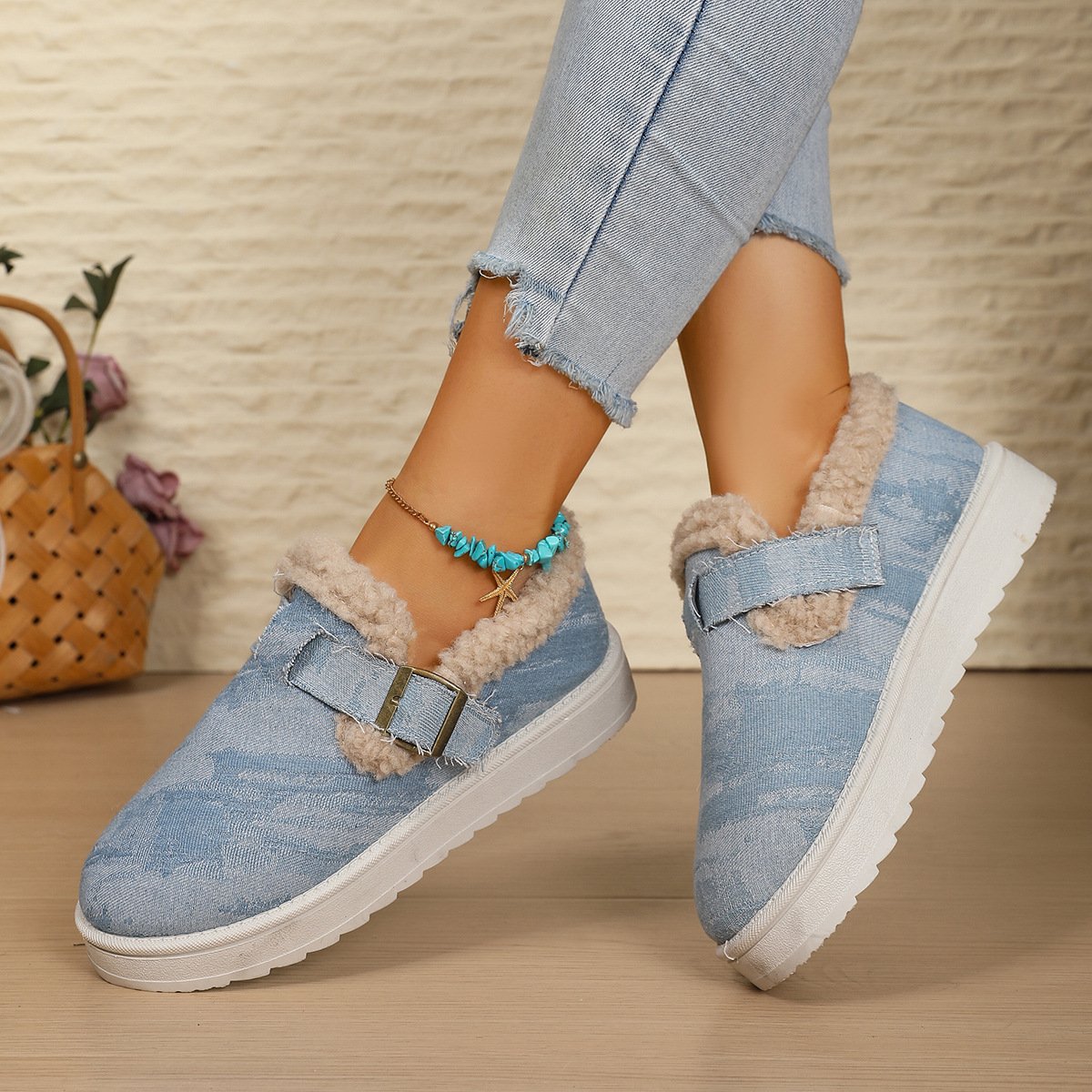 Lässig Farbblock Slip On Flach Flache Schuhe