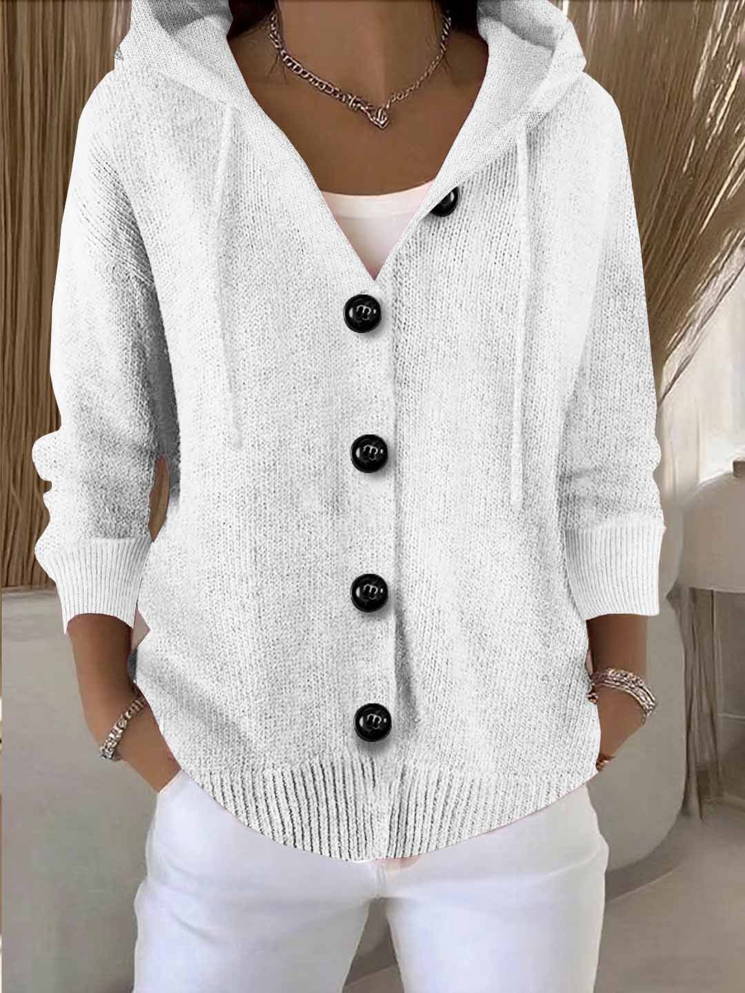 Damen Unifarben Ärmellos Bequem Retro Strickjacke