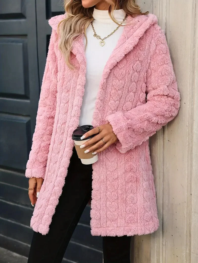 Damen Frühling/Herbst Oberbekleidung Lässig Unifarben Langarm Kapuze Jacke