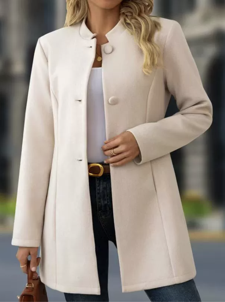 Damen Frühling/Herbst Oberbekleidung Lässig Unifarben Langarm Schalkragen Jacke
