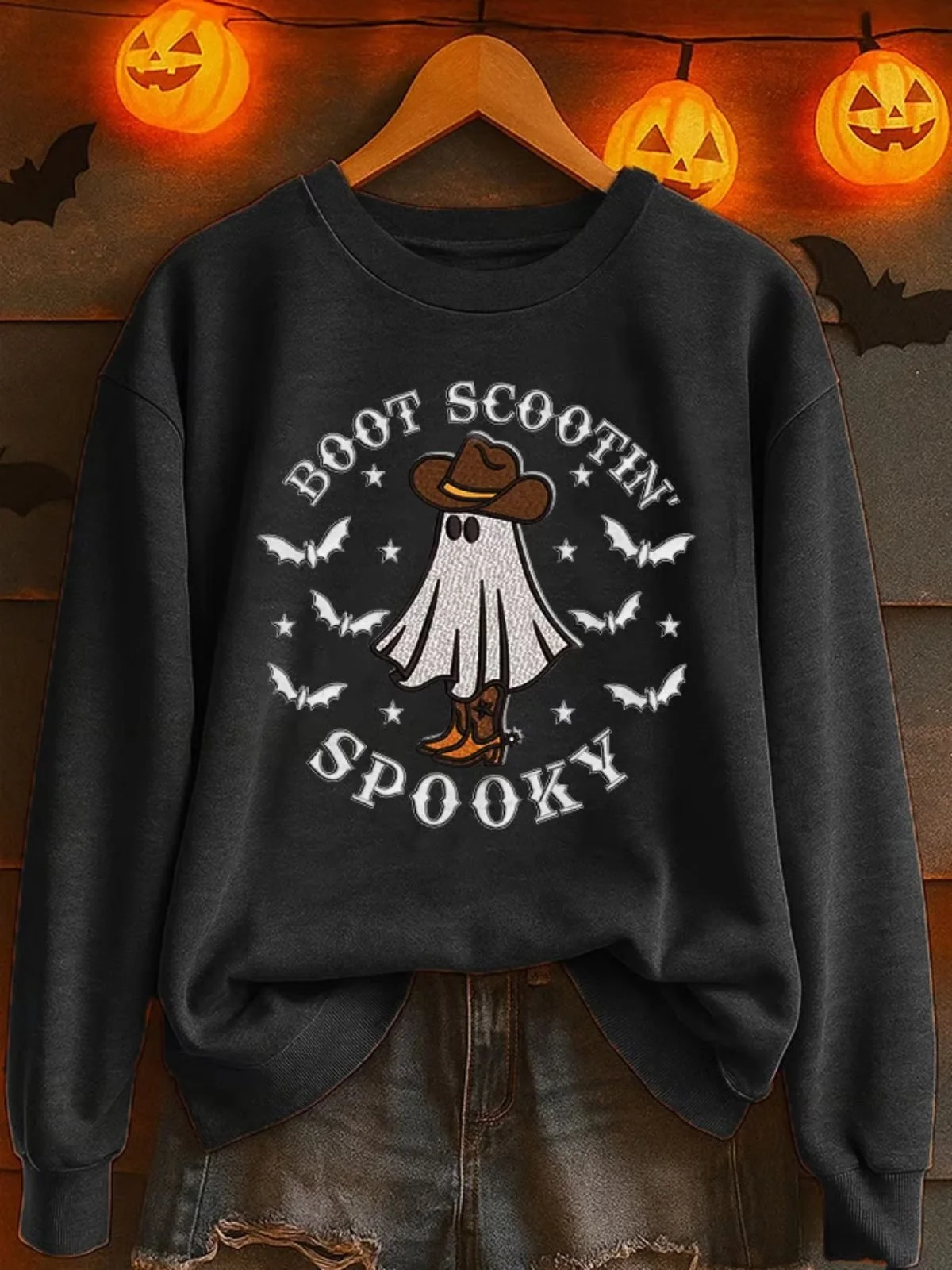 Retro Rundhals Halloween Sweatshirt
