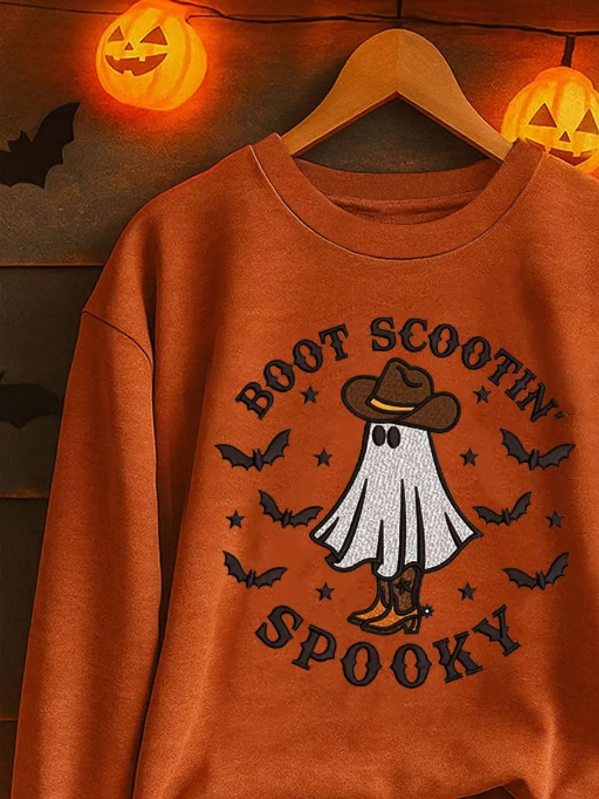 Retro Rundhals Halloween Sweatshirt