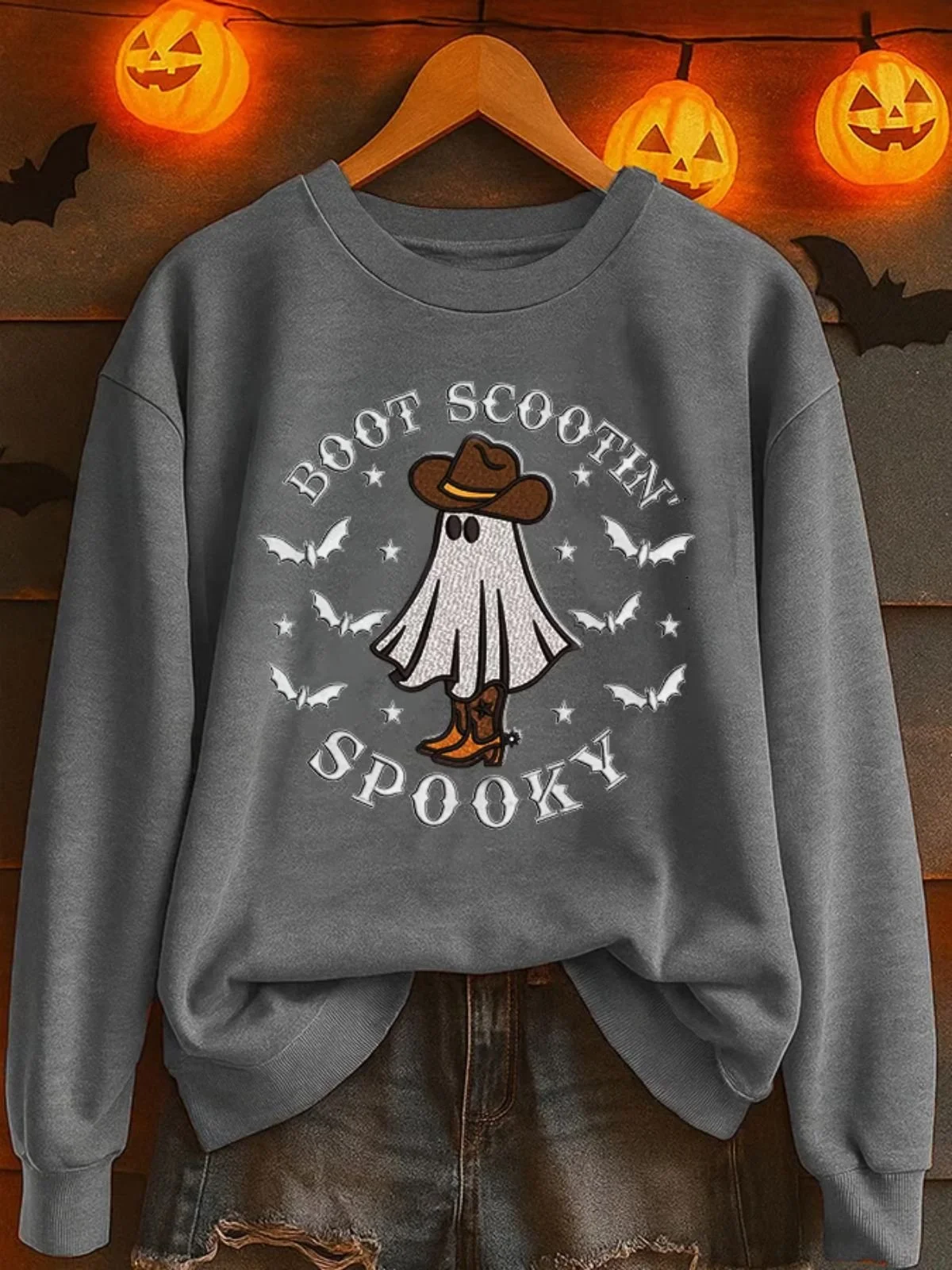 Retro Rundhals Halloween Sweatshirt
