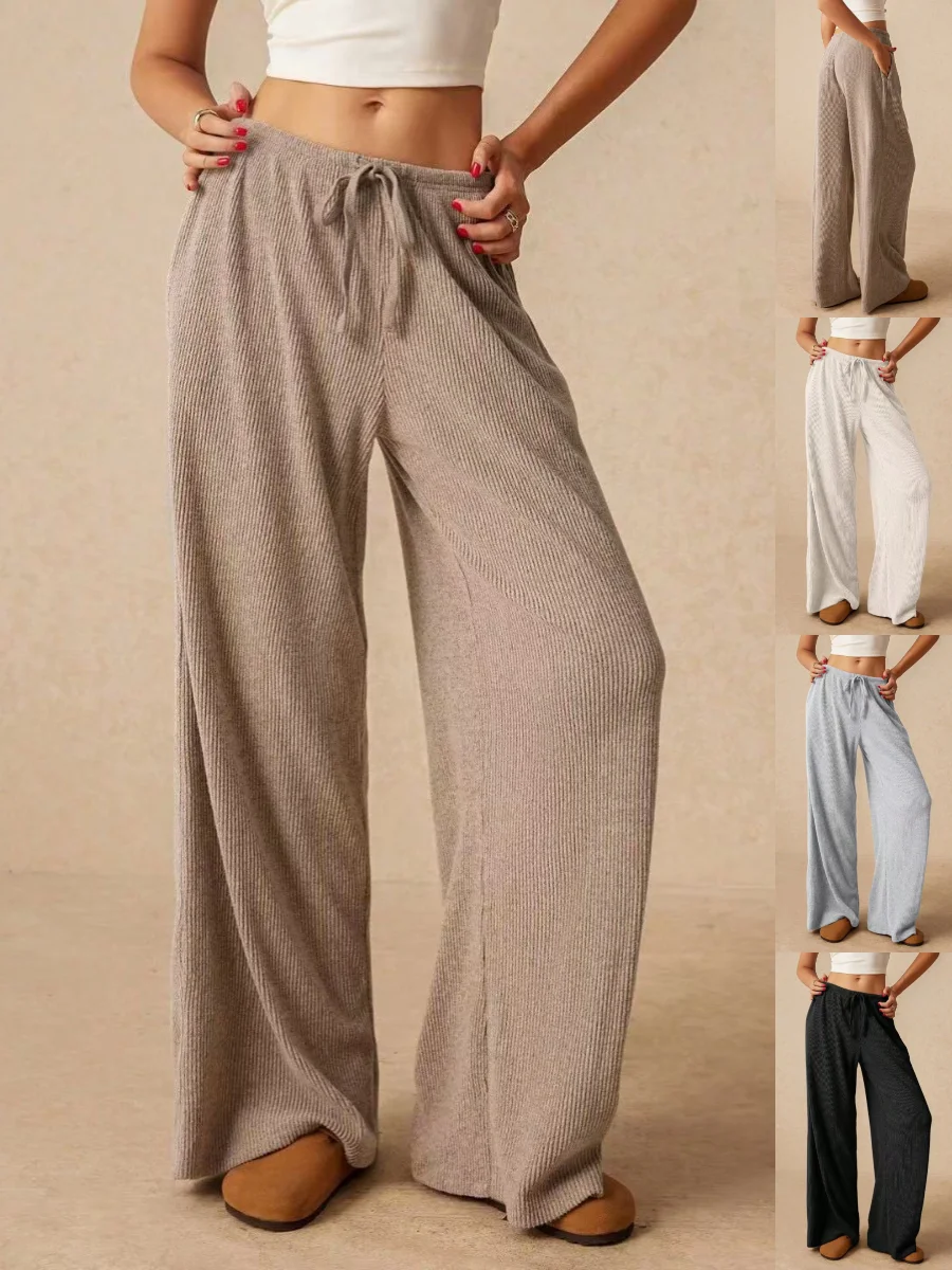 Damen Unifarben Lang Elastische Taille Hose Lässig Frühling/Herbst Hose