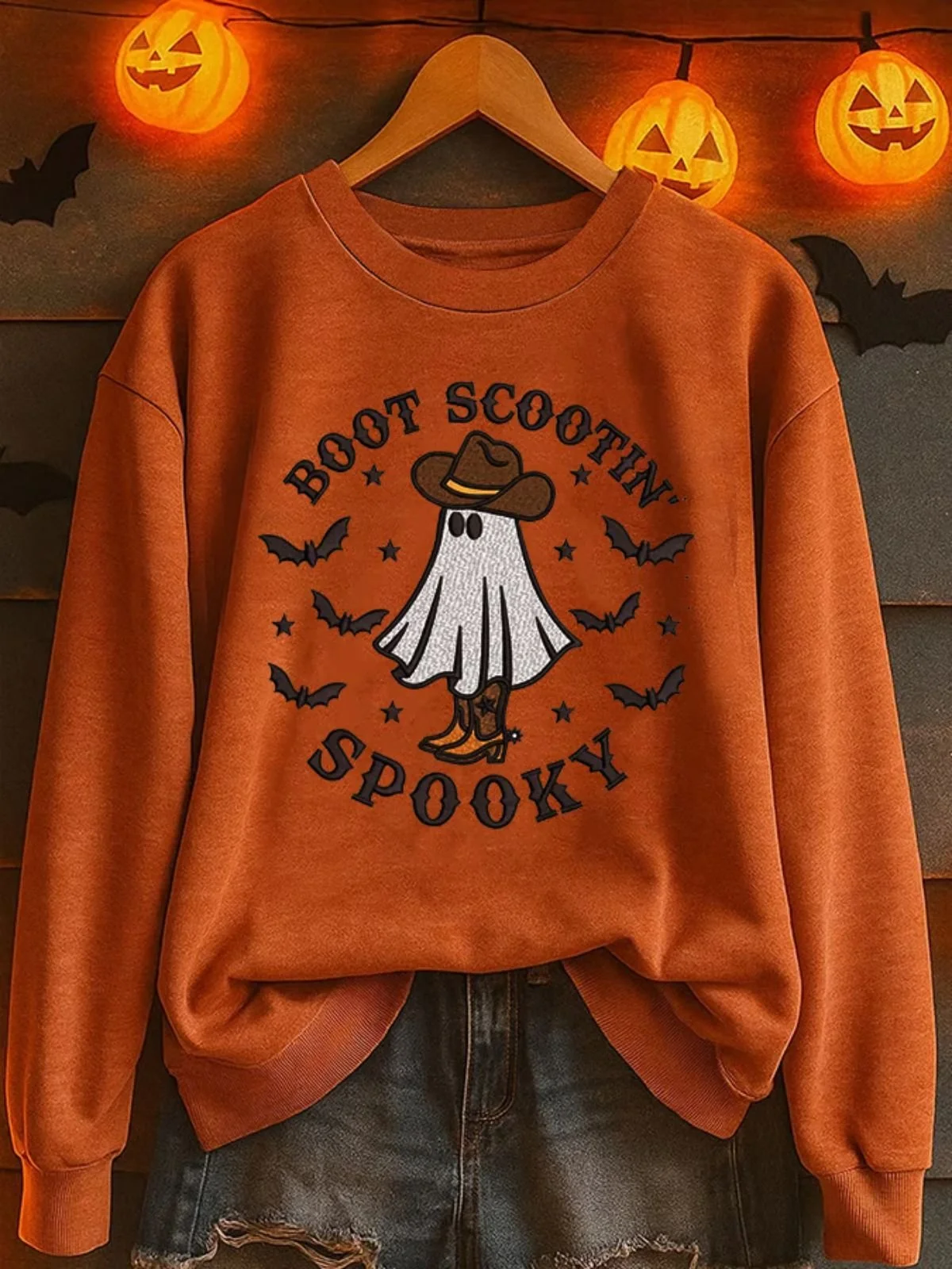 Retro Rundhals Halloween Sweatshirt