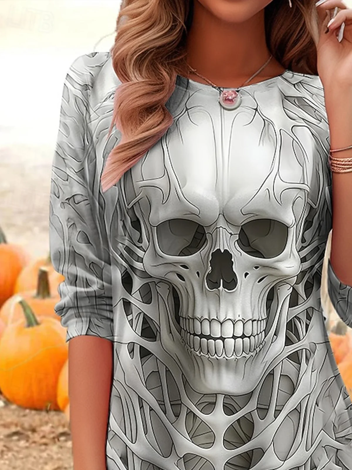 Lässig Halloween Rundhals Langarm T-Shirt