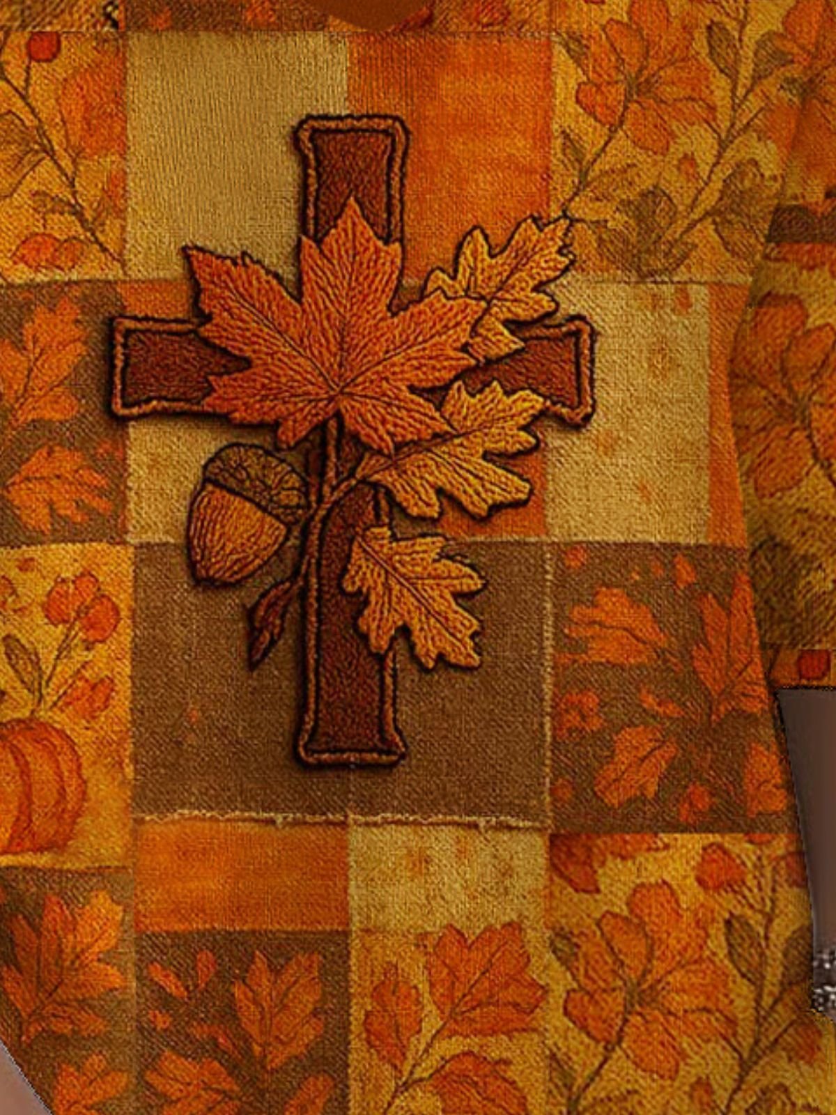 Damen Baumwolle Ahornblatt Langarm Bequem Lässig Pullover