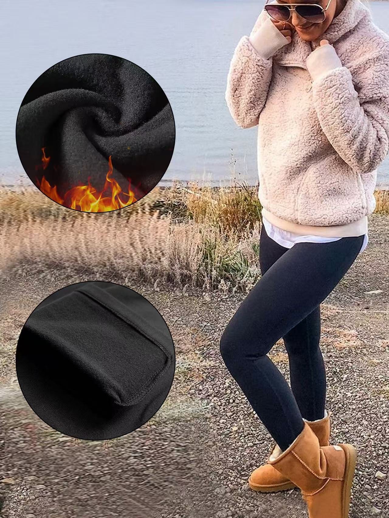 Damen Unifarben Lässig Winter Knöchelhose Leggings