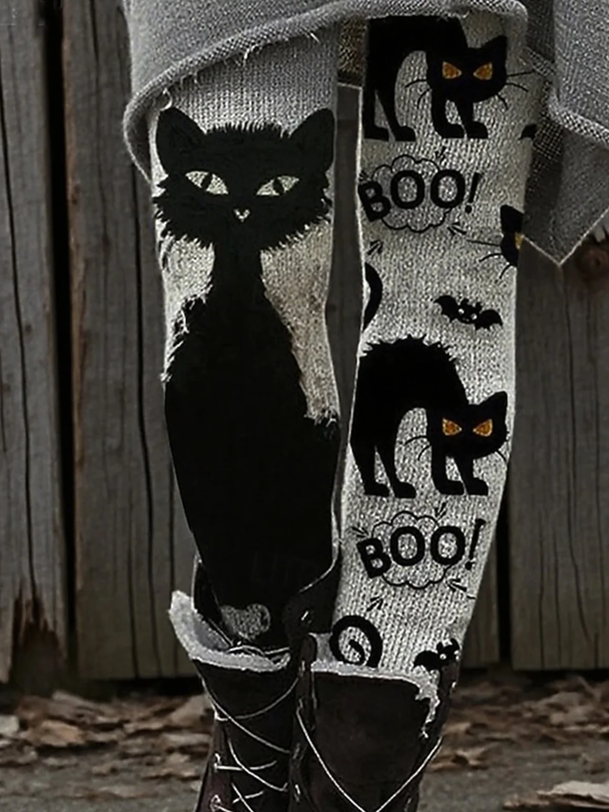 Damen Katze Retro Alle Jahreszeiten Lang Leggings