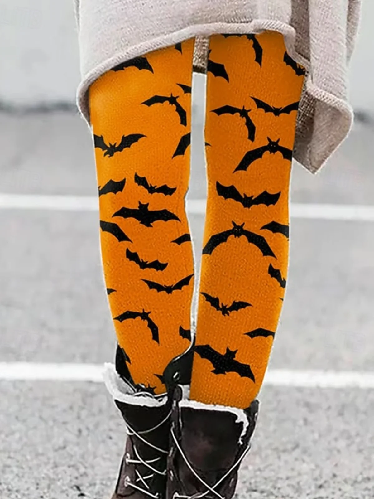 Damen Halloween Retro Alle Jahreszeiten Lang Leggings