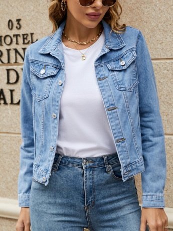 Damen Frühling/Herbst Oberbekleidung Retro Nahtverarbeitung Unifarben Langarm Stehkragen Jacke