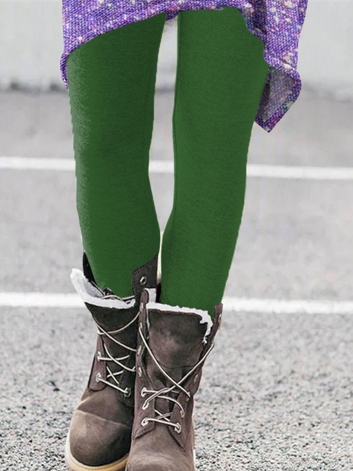 Damen Unifarben Retro Alle Jahreszeiten Lang Leggings