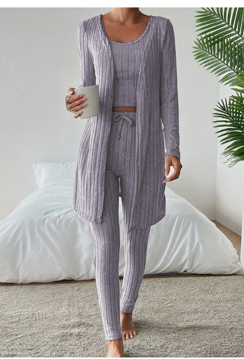 Damen Unifarben Matching Kostüm Täglich Langarm Lässig Frühling/Herbst Mehrteiliges Set Matching Set