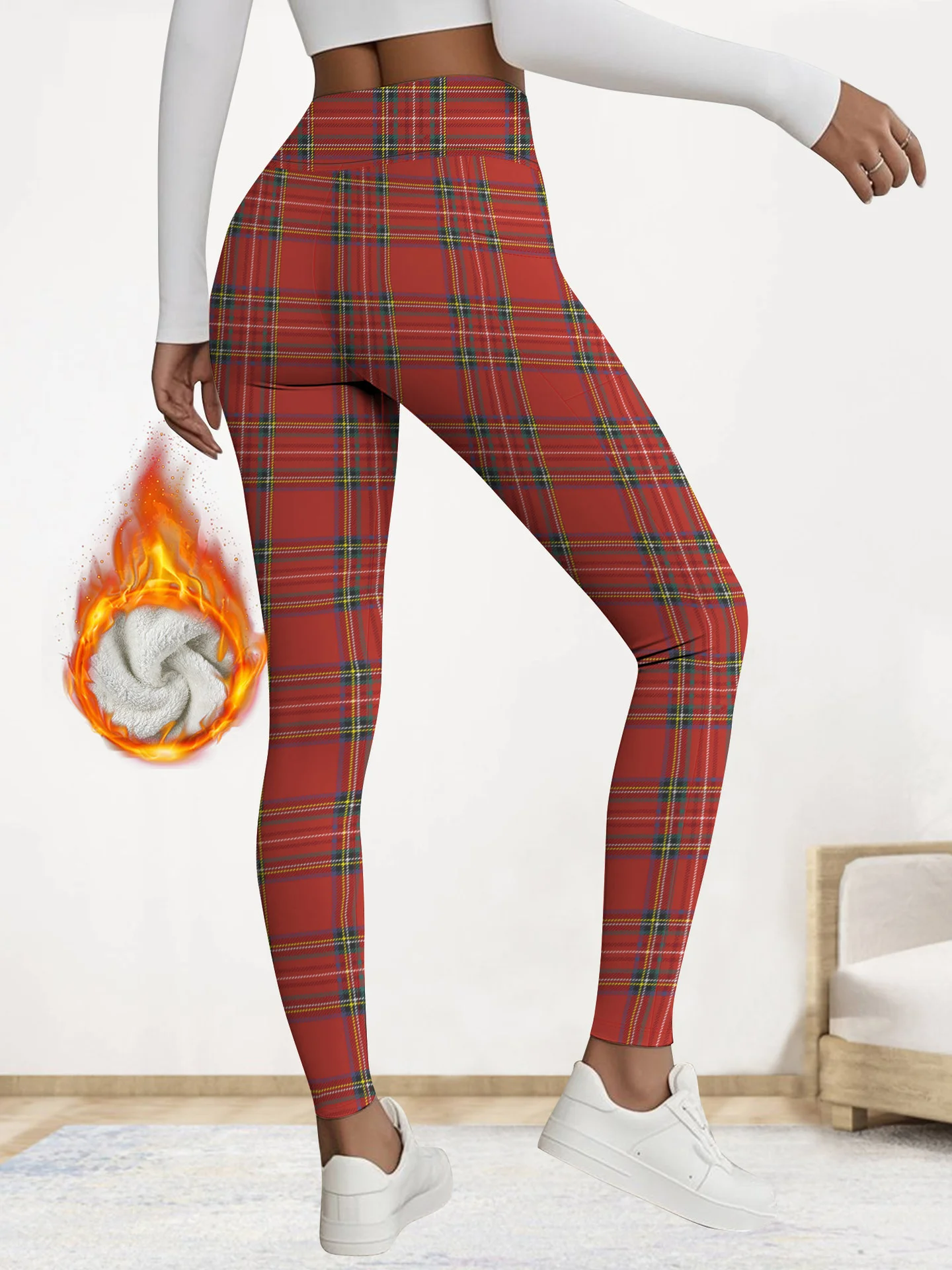 Damen Geometrisch Lässig Winter Lang Leggings