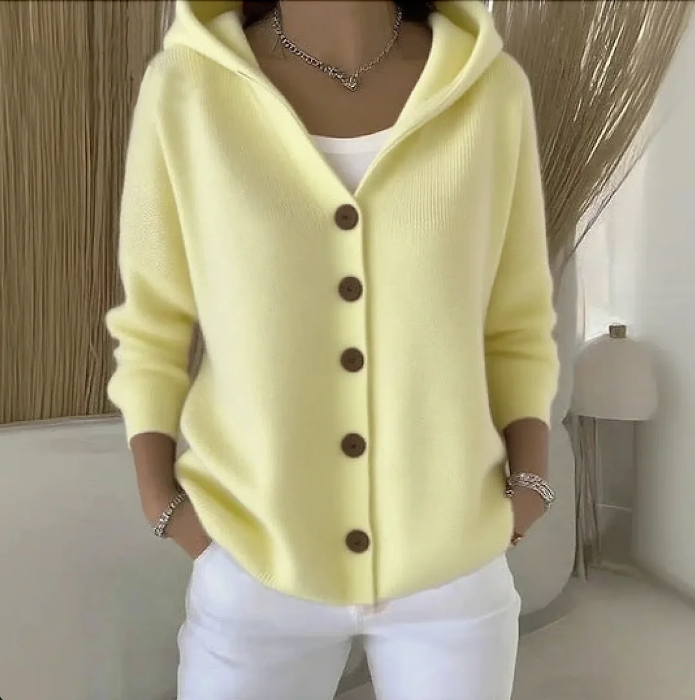 Damen Baumwolle Geblümt Langarm Bequem Lässig Strickjacke