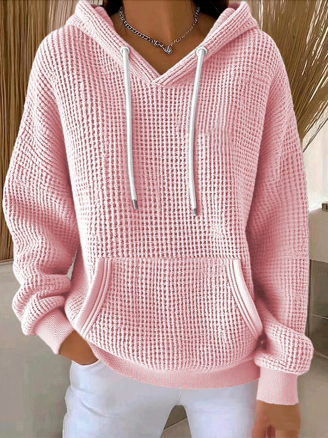 Retro Mit Kapuze Unifarben Kapuze