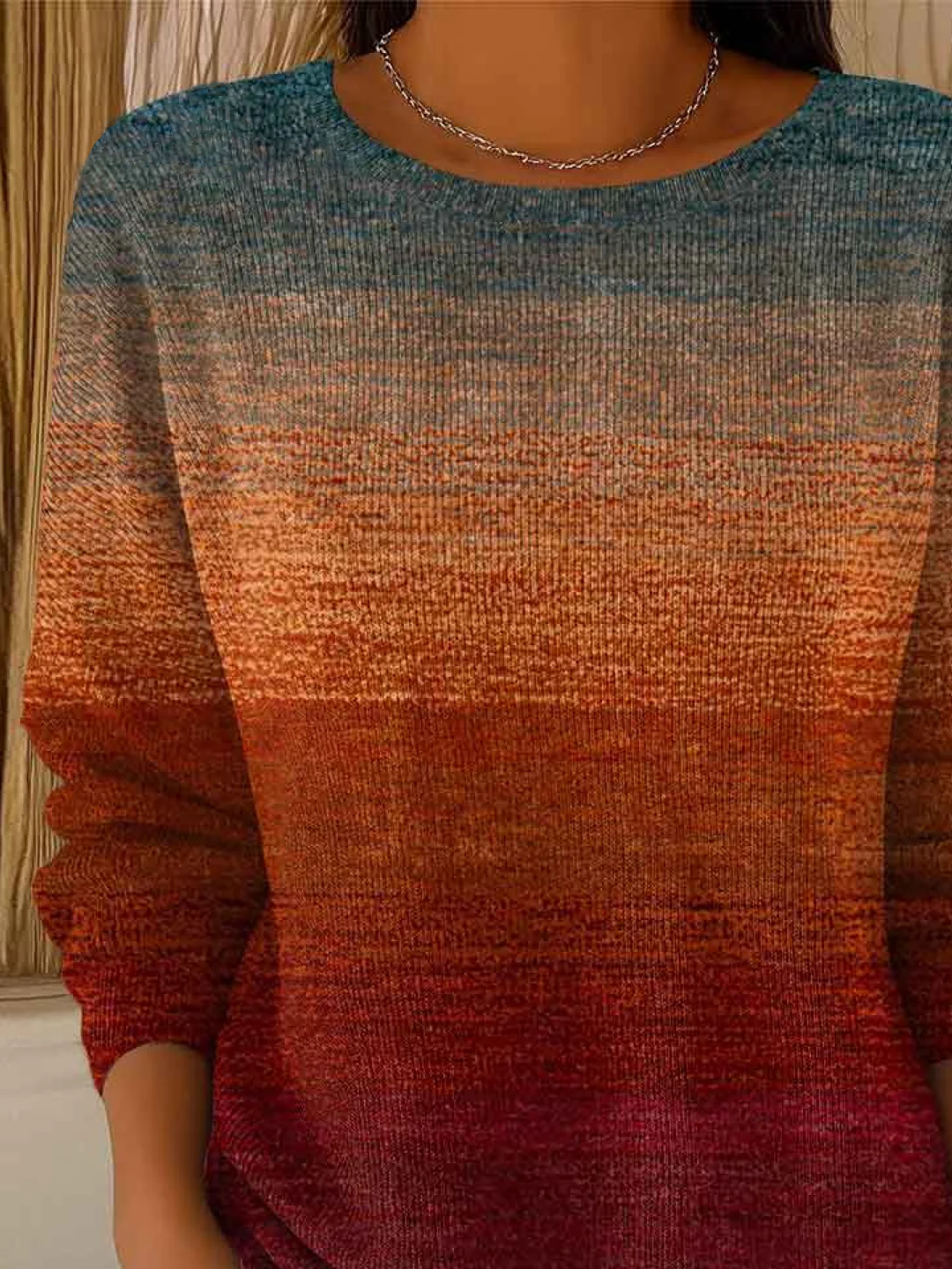 Damen Abstrakt Langarm Bequem Lässig Print Pullover
