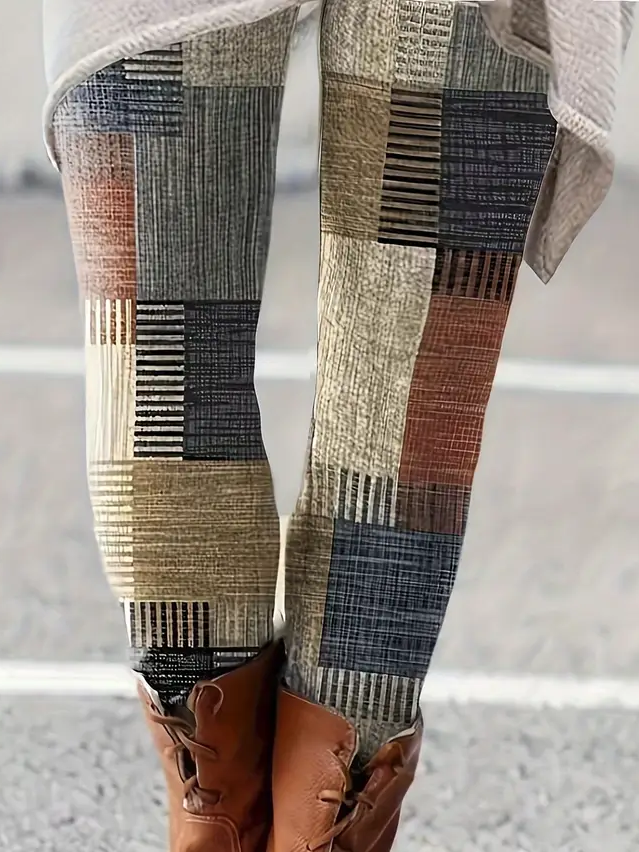 Damen Abstrakt Lässig Alle Jahreszeiten Print Lang Leggings