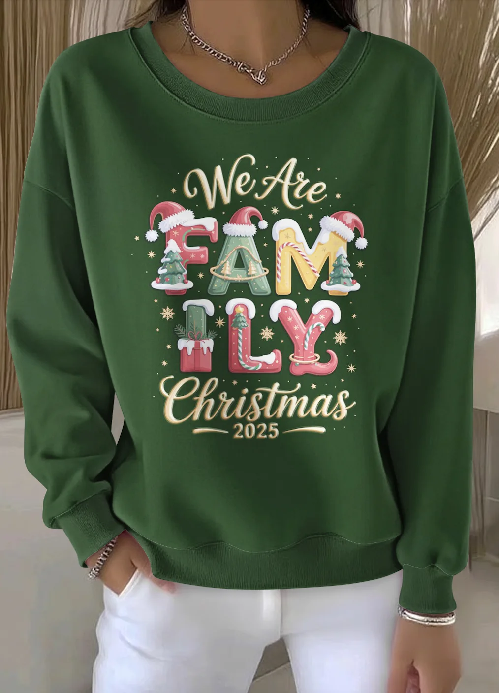 Lässig Rundhals Textbriefe Sweatshirt