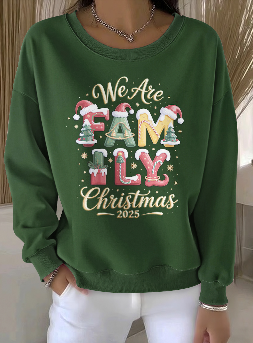 Lässig Rundhals Textbriefe Sweatshirt