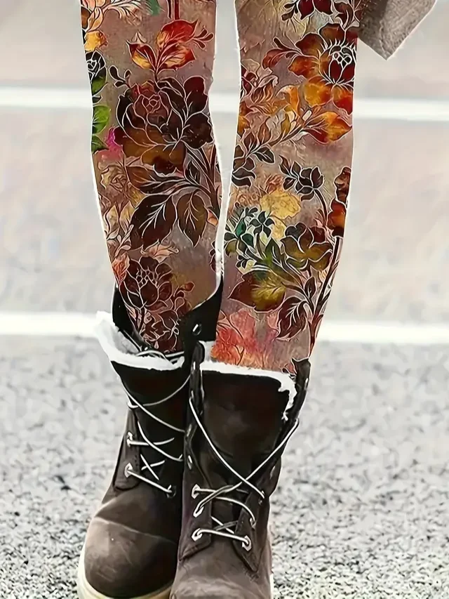 Damen Geblümt Lässig Alle Jahreszeiten Print Lang Leggings