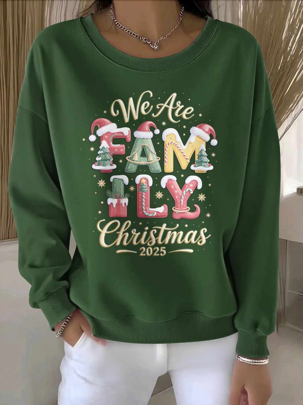 Lässig Rundhals Textbriefe Sweatshirt