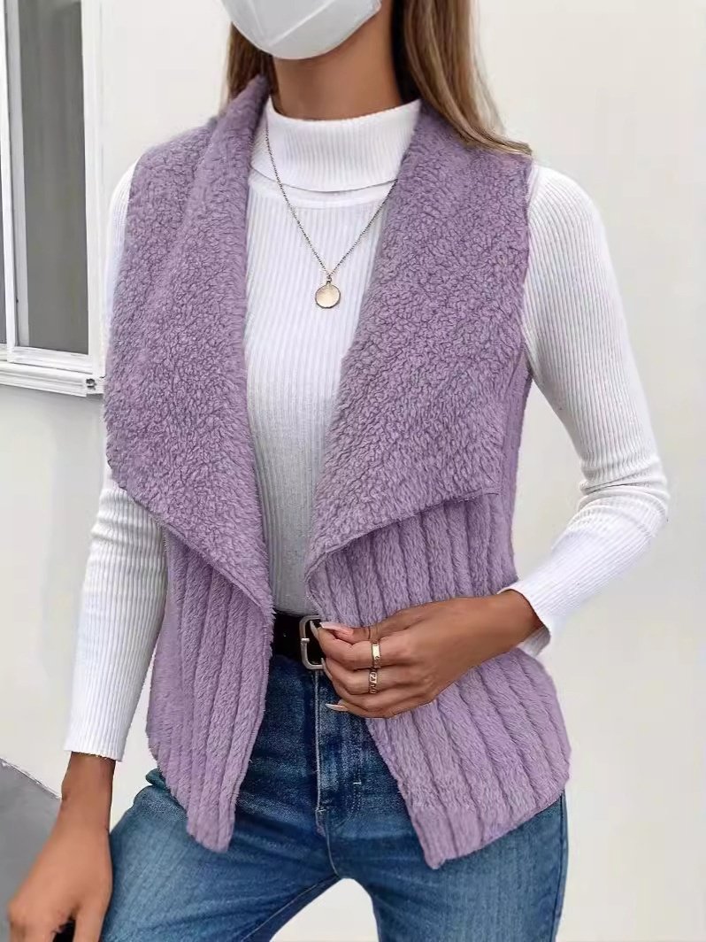 Unifarben Lässig Regelmäßige Passform Neu Herbst und Winter Fashion Lässig Einfach Ärmellos Vielseitig Jacke Tanktop