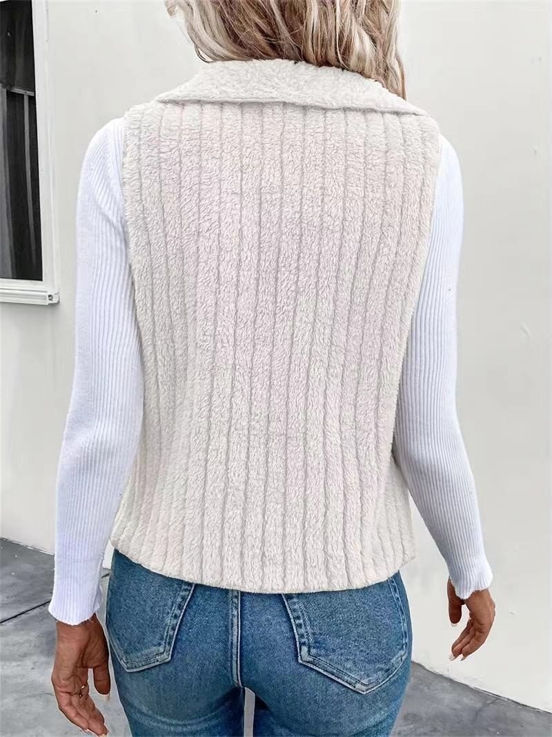 Unifarben Lässig Regelmäßige Passform Neu Herbst und Winter Fashion Lässig Einfach Ärmellos Vielseitig Jacke Tanktop