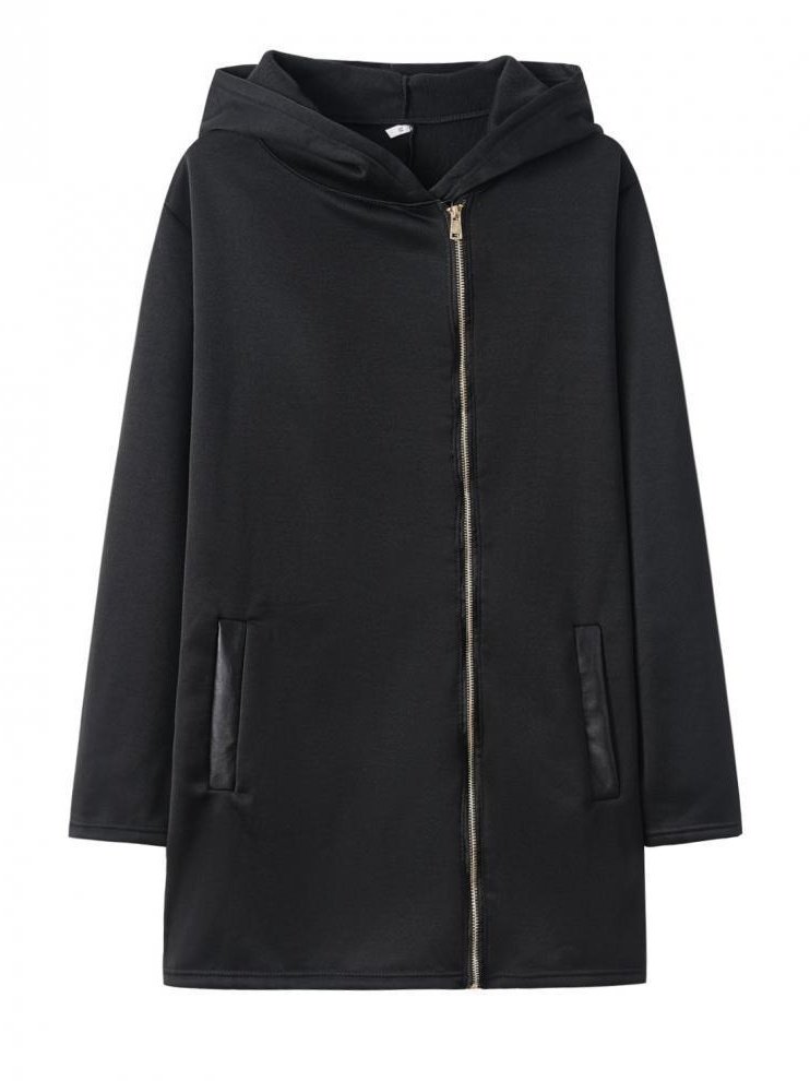 Damen Frühling/Herbst Oberbekleidung Retro Nahtverarbeitung Unifarben Langarm Stehkragen Jacke