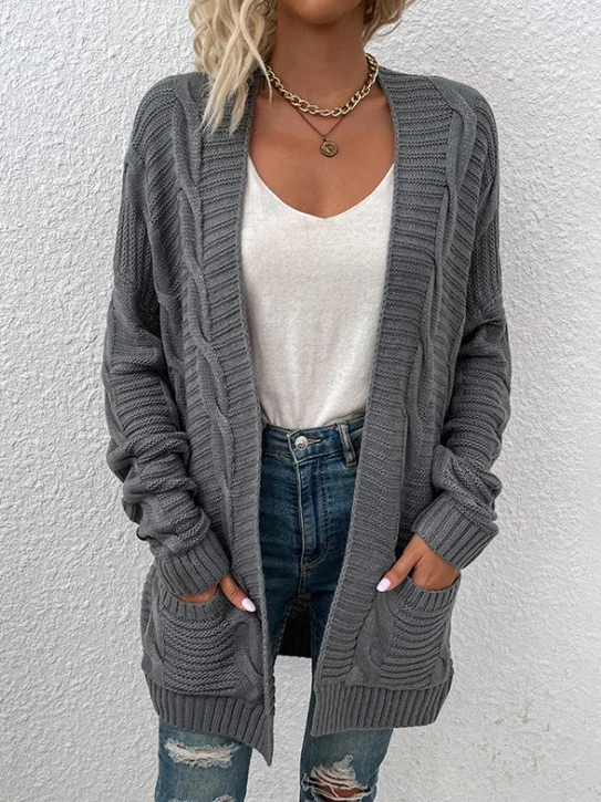 Damen Frühling/Herbst Oberbekleidung Retro Nahtverarbeitung Unifarben Langarm Jacke