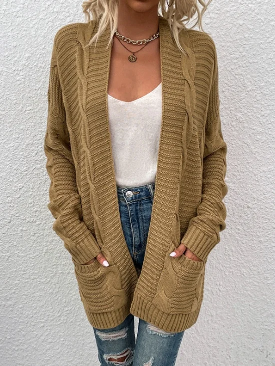 Damen Frühling/Herbst Oberbekleidung Retro Nahtverarbeitung Unifarben Langarm Jacke
