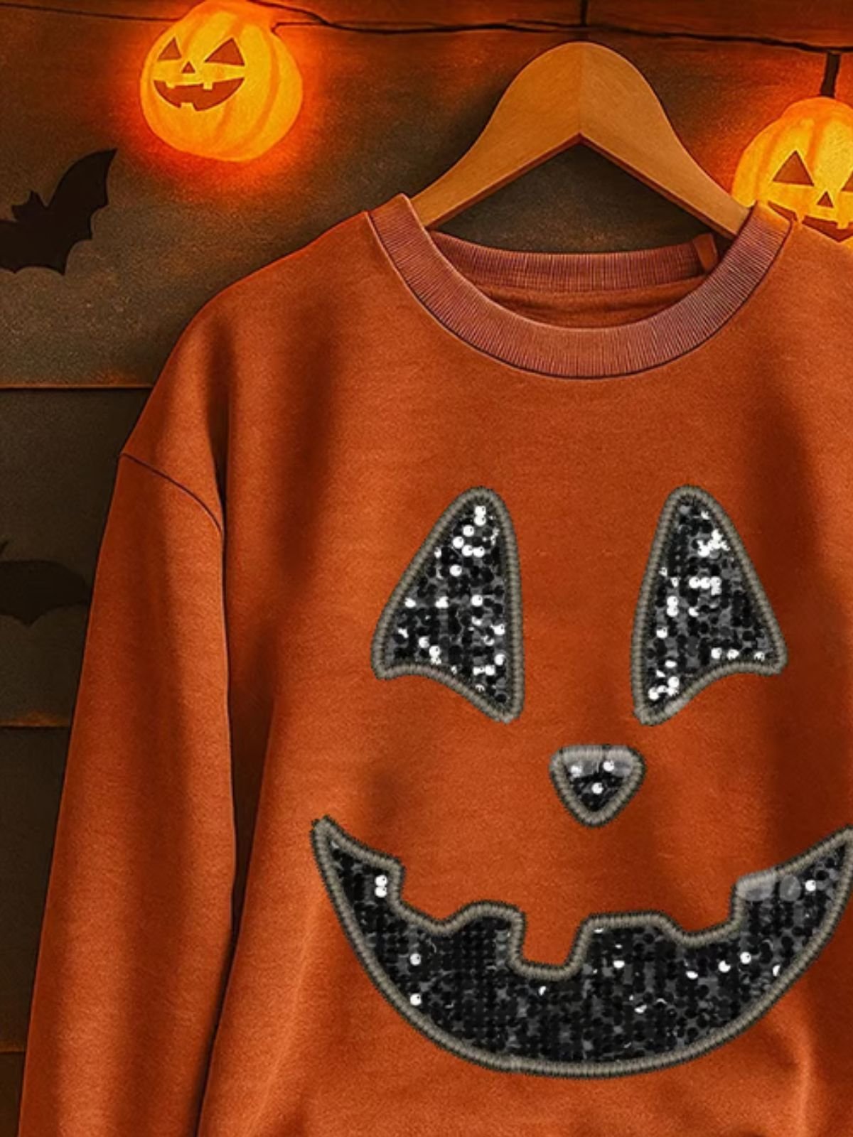 Retro Rundhals Halloween Sweatshirt