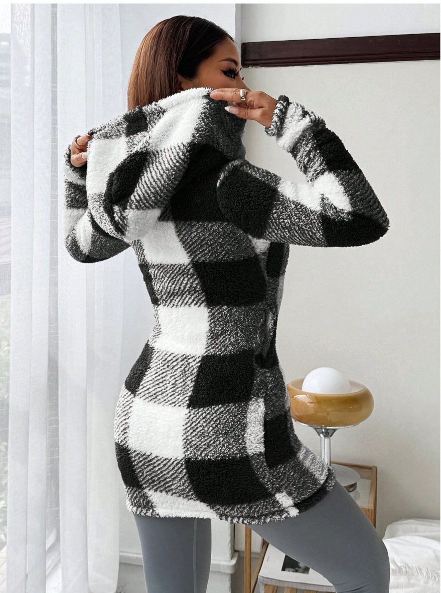Damen Frühling/Herbst Oberbekleidung Lässig Geometrisch Langarm Kapuze Jacke