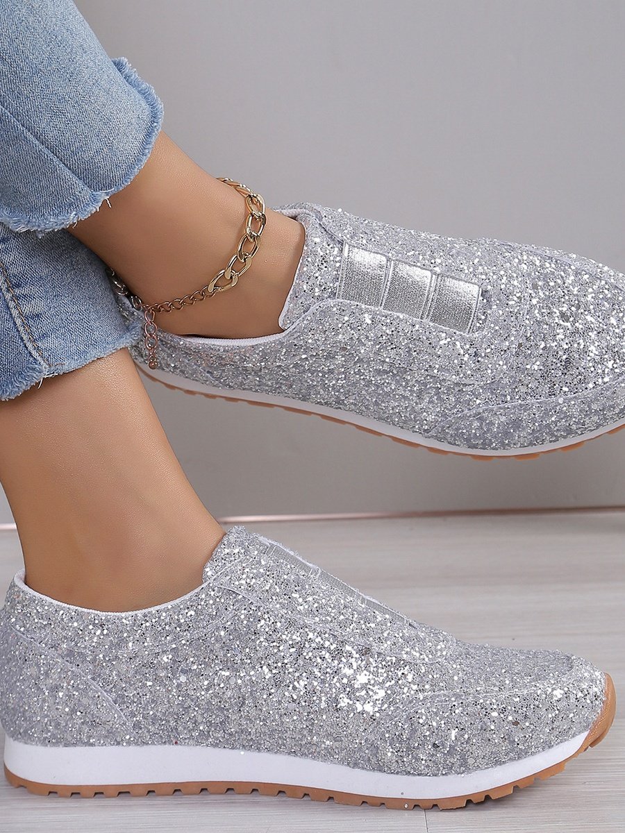 Lässig Unifarben Atmungsaktiv Slip On Flach Flache Schuhe Nahtverarbeitung