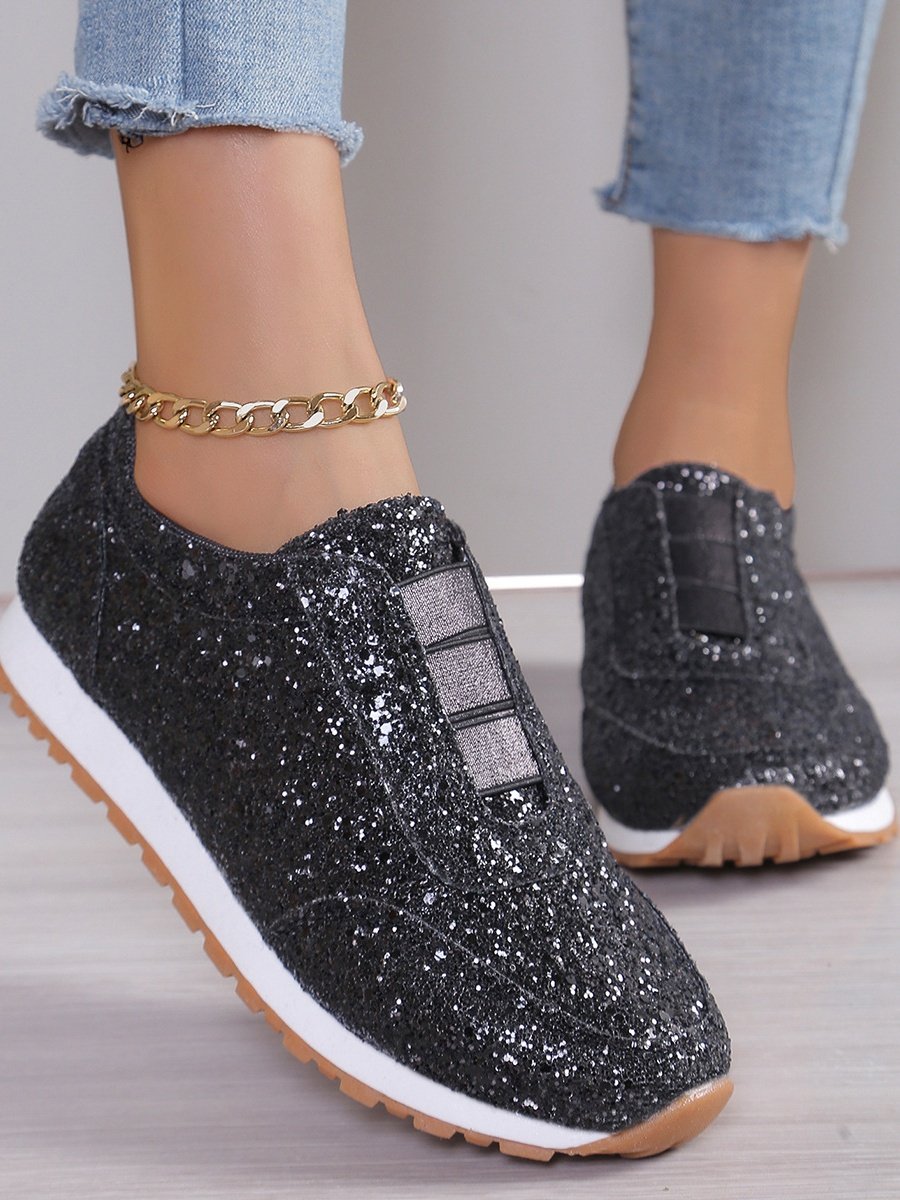 Lässig Unifarben Atmungsaktiv Slip On Flach Flache Schuhe Nahtverarbeitung