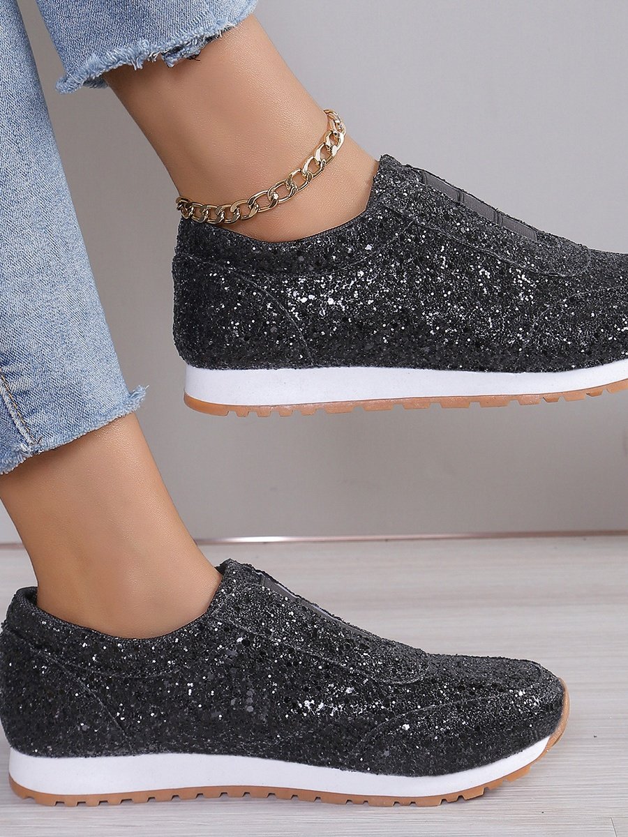 Lässig Unifarben Atmungsaktiv Slip On Flach Flache Schuhe Nahtverarbeitung